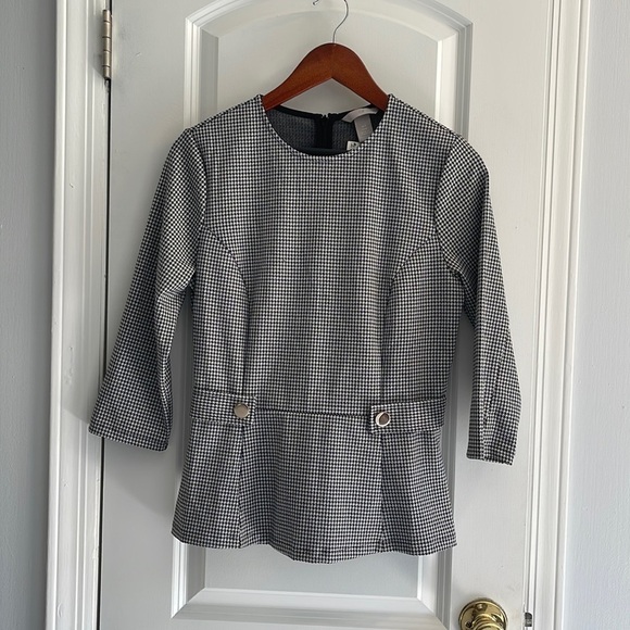 H&M new with tags houndstooth print 3/4 sleeve shirt - Picture 1 of 10